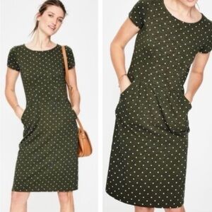 Boden Green Polka Dot Midi Dress